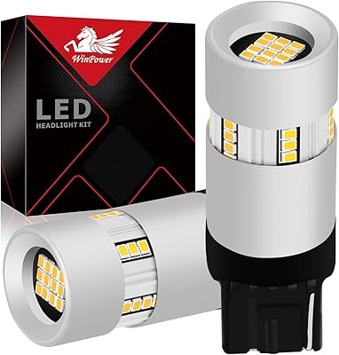 Clignotants led winpower 7440 7443 w21w t20, ambre ultra lumineux, résistance de charge