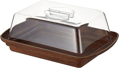 Récipient de conservation du fromage eveline avec couvercle transparent, brun noyer