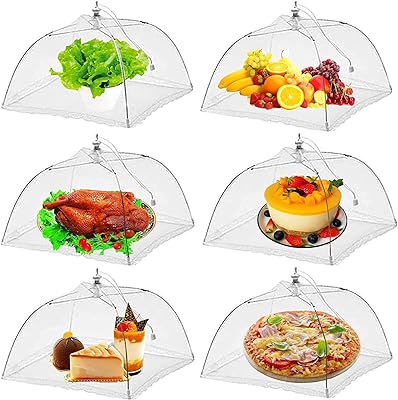 6 couvercles alimentaires en maille pop-up réutilisables et pliables empêchent les mouches