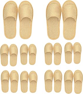 Pantoufles jetables pour femmes et hommes pour hôtel, maison, invités et fête (marron)