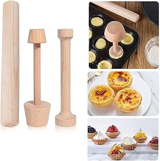 Ensemble de presse à tarte en bois homarket, moule à fond double face