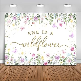 Moxka toile de fond aquarelle « she is a wildflower » pour décoration