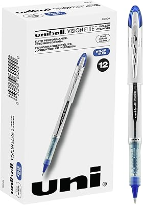 Stylos à bille uni-ball vision elite à pointe large, 0,8 mm, bleu, paquet