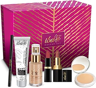 Coffret cadeau de maquillage iba pour femme (moyen) - fond de teint, compact