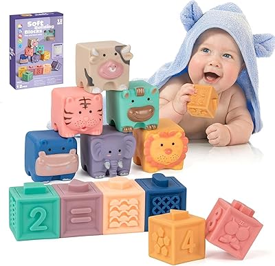 Jouets en blocs pour bébé jouets souples balle sensorielle anneau de de ntition
