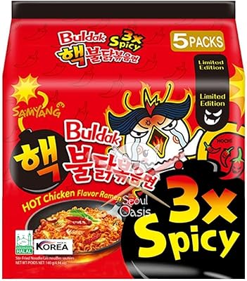 Nouilles ramen frites au poulet épicé samyang - 3 x nouilles coréennes épicées