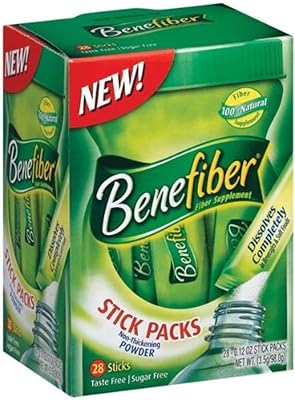 Packs de bâtonnets à emporter benefiber fiber sans sucre, sans saveur, 28 unités