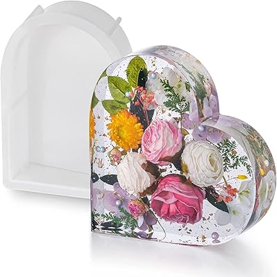 Moules en résine en forme de cœur, moules en résine à fleurs, moules