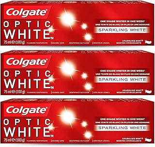 Dentifrice colgate optic white - blanc brillant, 75 ml 3x