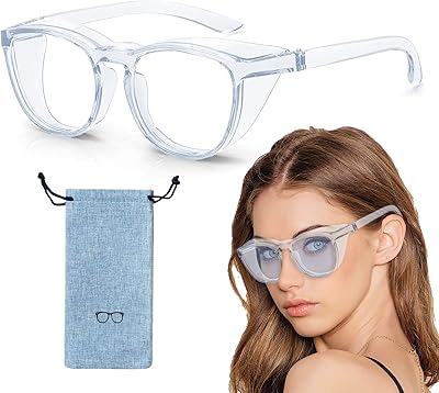 Lunettes de sécurité, 1 paire de lunettes de protection transparentes anti-buée, poussière et sable, lunettes de sécurité résistantes aux rayures, lunettes avec étui pour travaux extérieurs et activités de construction. Diaytar Sénégal : Qualité garantie, prix imbattables, livraison rapide