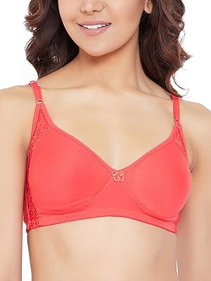 Soutien-gorge sans armatures en coton riche en dentelle clovia pour femme (rose, 40b)