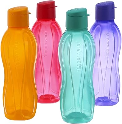Ensemble de bouteilles en plastique tupperware flip 1 litre - ensemble de 4