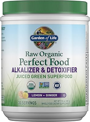 Poudre alcaline crue biologique garden of life perfect detox poudre de superaliments