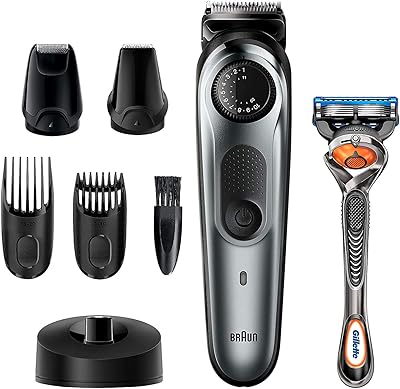 Tondeuse à barbe braun bt7240, tondeuse à cheveux rechargeable sans fil pour homme