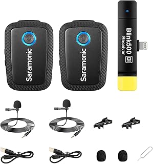Système de microphone cravate sans fil saramonic blink 500 b4 avec deux