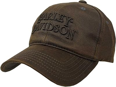 Casquette de baseball réglable avec lettre h-d brodée marron harley-davidson