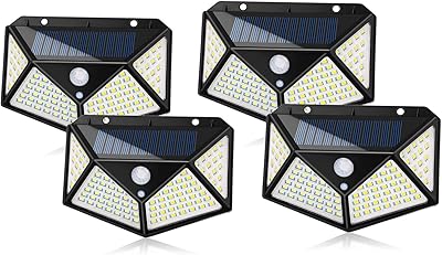 Addcool lumière solaire extérieure 100 led étanche mur de sécurité veilleuse avec capteur