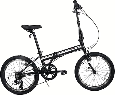 Vélo de camp pliant 20" avec 7 vitesses, potence réglable, cadre en aluminium