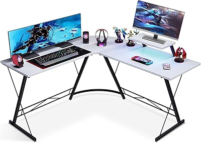 Grande table de bureau d'ordinateur, grand bureau à domicile avec support d'écran réversible