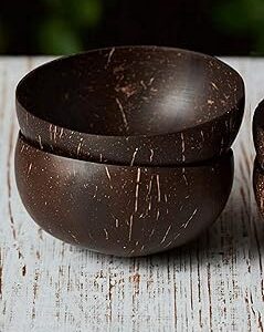 Bol en coquille de noix de coco 100 % naturelle (paire) avec pierre de sel naturel thérapeutique de l'himalaya gratuite pour la décoration intérieure (petite taille - 10 cm). Trouvez tout ce dont vous avez besoin sur Diaytar Sénégal