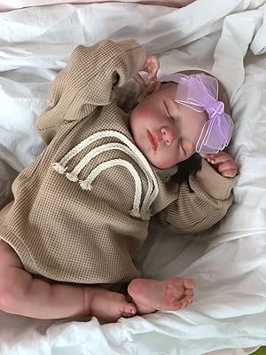 Poupées bébé pinky reborn 20 pouces, poupée endormie réaliste en silicone faite à