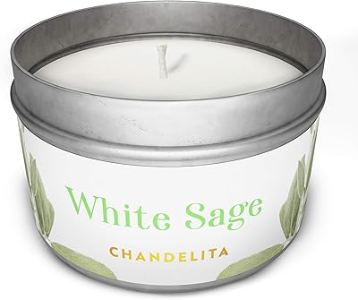 Bougie parfumée chandelita à la sauge blanche pour la bénédiction et l'énergie environnementale