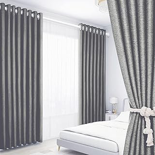 2 pièces rideaux occultants d'isolation thermique à œillets pour chambre coucher