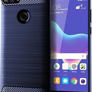 Coque huawei y9 (2018) en fibre de carbone brossée, motif texturé ultra fin, caoutchouc souple tpu résistant aux chutes, bleu. Électroménager, mode, beauté... Diaytar a tout en stock