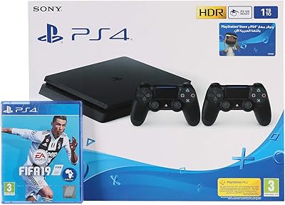 Console de jeu vidéo numérique playstation 4 slim, capacité 1 to, avec deux