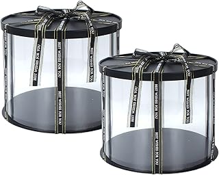 Lot de 10 boîtes à gâteaux rondes transparentes