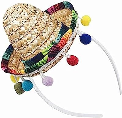 Mini bandeaux sombrero cinco de mayo, petit tissu, chapeaux sombrero mexicains en paille, chapeaux sombrero mexicains avec frange en boule pour décorations de fête à thème mexicain, fournitures de fête d'anniversaire. Découvrez le shopping sans frontières avec Diaytar Sénégal