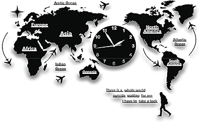 Horloge murale carte du monde anemos, horloge murale moderne et simple en acrylique