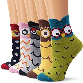 5 paires de chaussettes d'hiver en coton pour femmes, chaussettes owens au design