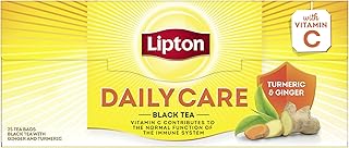 Thé noir lipton daily care yellow label au curcuma et au gingembre