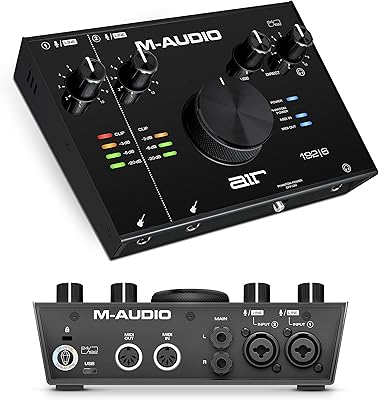 Interface audio/midi usb m-audio 2 ports 6-2" avec logiciel d'enregistrement de pro tools