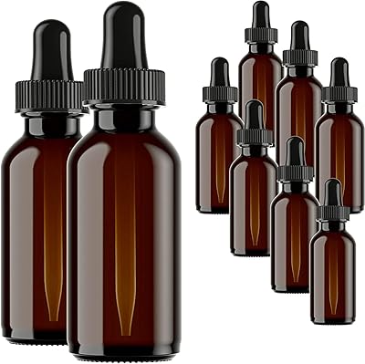 Bouteilles en verre misbah pour huiles essentielles paquet de 12