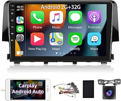 Autoradio android pour honda civic 2016 2017 2018 2019 2020 avec carplay android