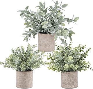 Plantes artificielles arabes en pot, paquet de 3 petites fausses plantes en pot