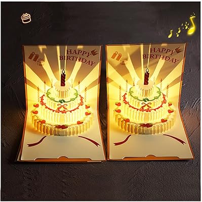 Cartes de vœux d'anniversaire pop-up 3d pour mère, épouse, sœur, garçon, fille