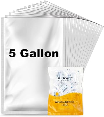 Sacs wisedry en mylar de 5 gallons paquet de 12 associés à un 24