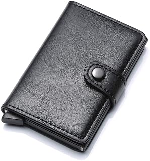 Porte-cartes de crédit pour hommes portefeuille fin en cuir avec blocage