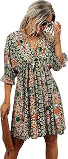 Robe portefeuille pour femme avec col en v et imprimé large, taille haute