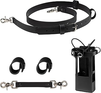 Ceinture et support de radio en cuir pour pompier comprenant un étui radio