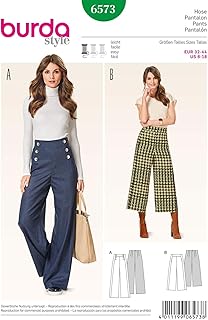 Burda - b6573 - patron de couture - pantalon - papier blanc