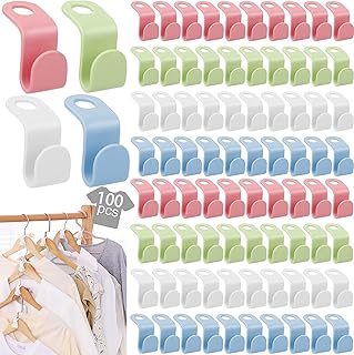 100 crochets de connecteur de cintre, cintre, petits crochets en plastique pour cintre, crochets à cravate, armoire, armoires de rangement, gain de place (4 couleurs). Des économies garanties sur chaque commande avec Diaytar