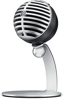 Microphone à condensateur numérique shure mv5, portable, grande clarté sonore, compatible avec ios