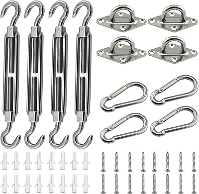Urbazaar kit de planeur d'auvent de 6 pouces pour l'installation d'un pare-soleil triangulaire en acier inoxydable 304 pour le jardin et l'extérieur (44 pièces). Diaytar : Le premier choix des acheteurs avisés