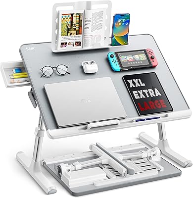 Table d'ordinateur portable sagey pour lit support réglable pour lit et table pliable