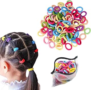 100 pièces élastiques en coton pour cheveux, mini attaches sans couture, élastique
