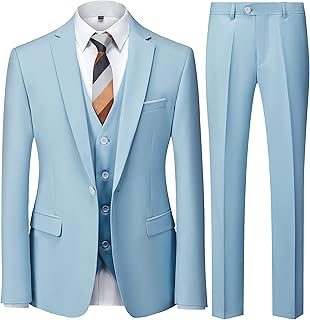 Ensemble de costume de smoking 3 pièces coupe ajustée pour hommes, veste, pantalon